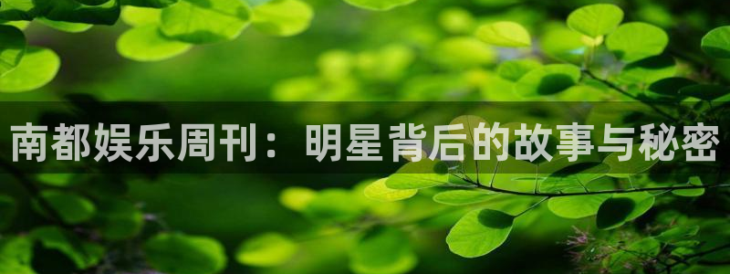 星空娱乐93299尊享版：南都娱乐周刊：明星背后的故事与秘密